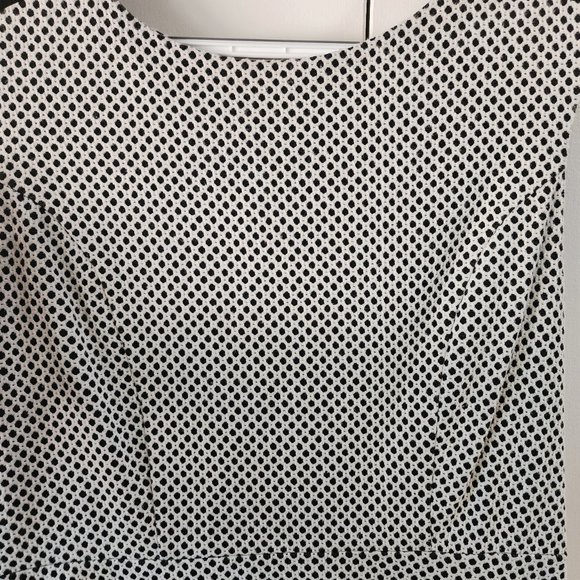 Ann Taylor Loft Fit and Flare Dress | Black + White Geometric design | Size 6/8 - Picture 4 of 10